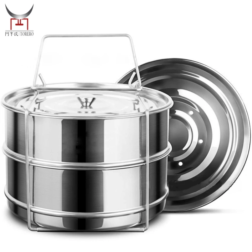 304 Stainless Steel Stackable Cooker Separator 3 Tier Food Instant Steamers Basket Pot Accessories Portable Lunch Box