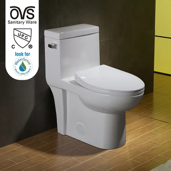 OVS Upc American ADA Bathroom Floor Mounted Ceramic Siphonic water closet 305mm round toilets Modern Elongate One Piece Toilet