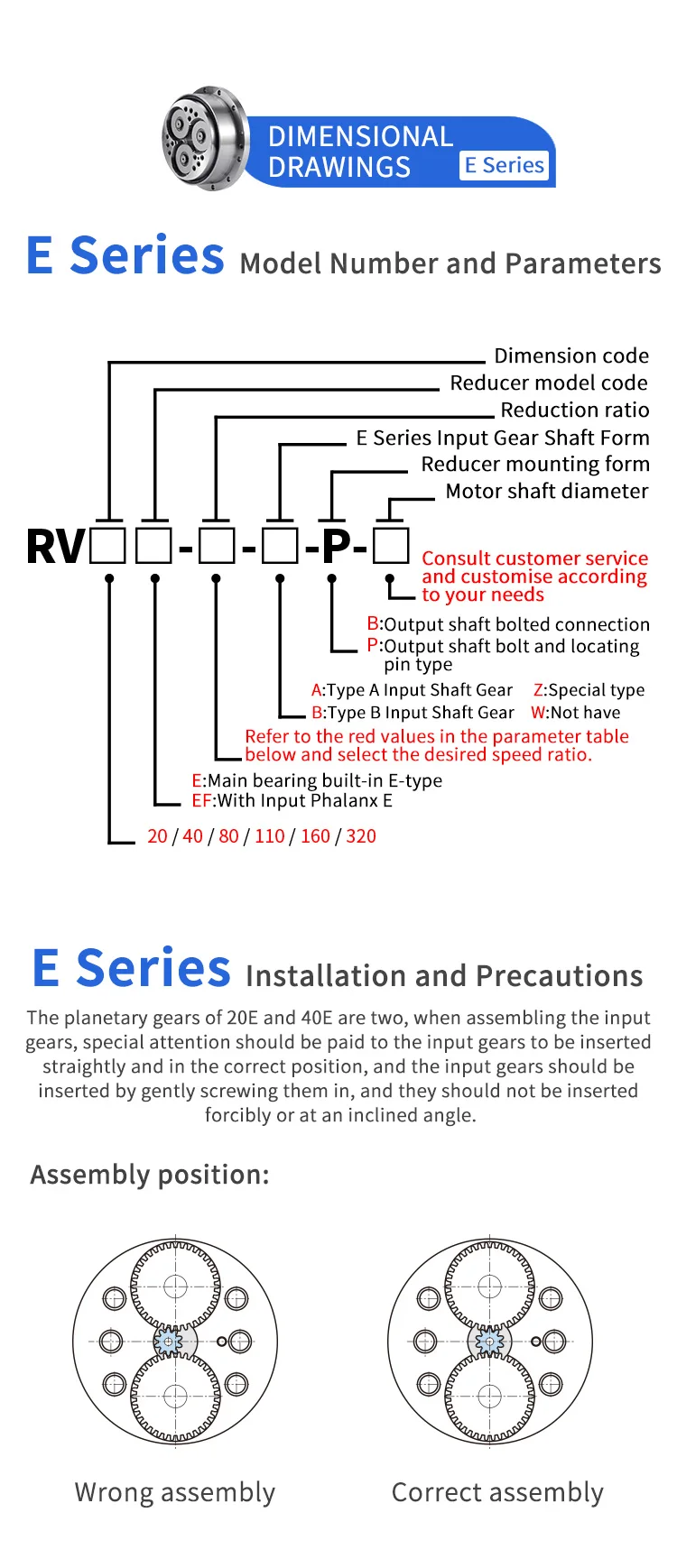 Precision Cycloidal Pinwheel RV-E Series Reducer Suitable for ...