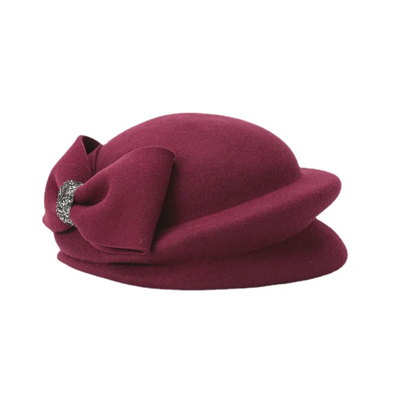 4348 Wool Felt Small Top Fascinator Hats For Women Ladies Tea Party F FADVES Women main image 3