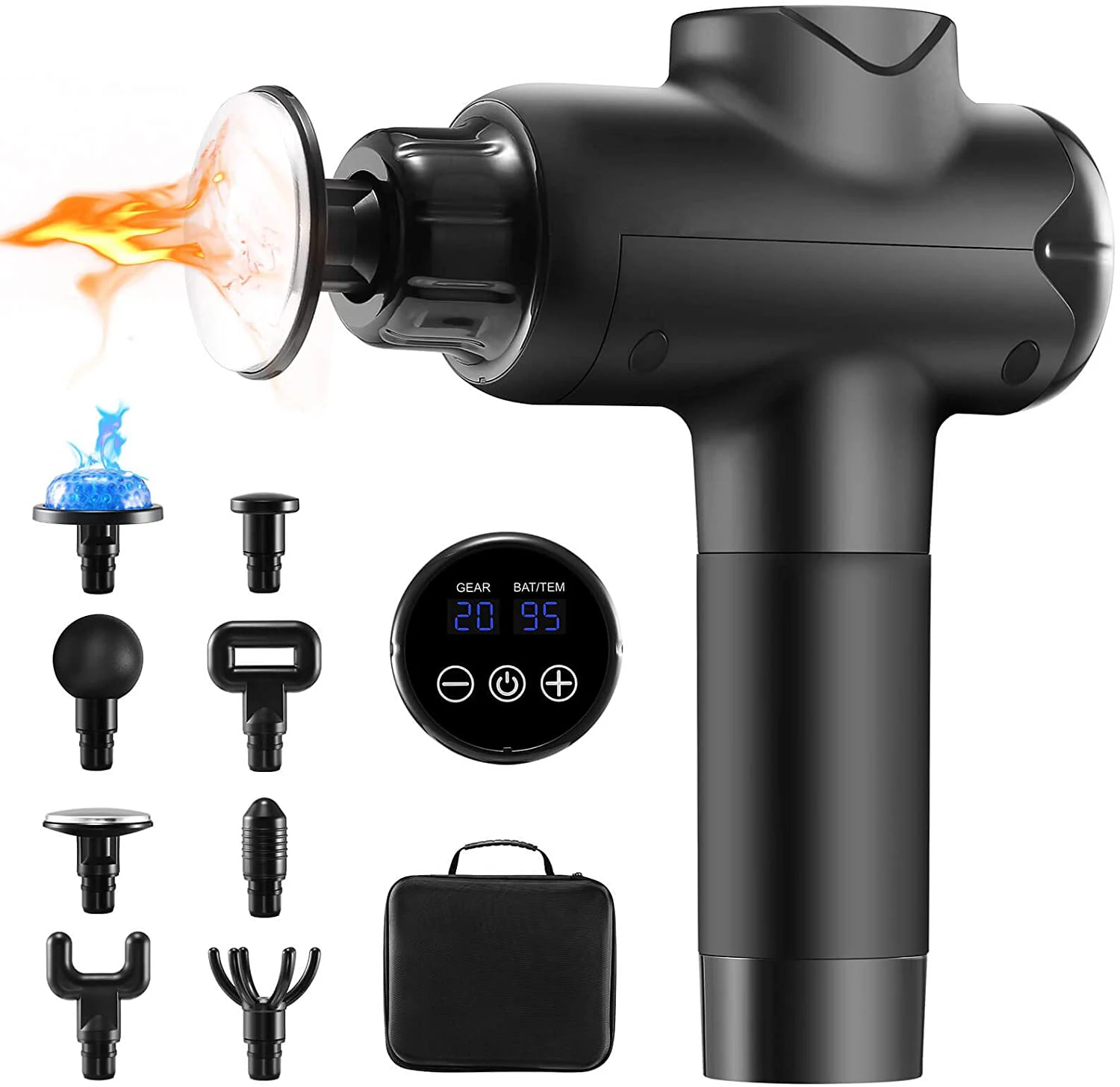 8 Massage Heads 20 Speed Heated Massage Gun Heating And Cold Mini Massage Gun Buy 2021 Hot 6532