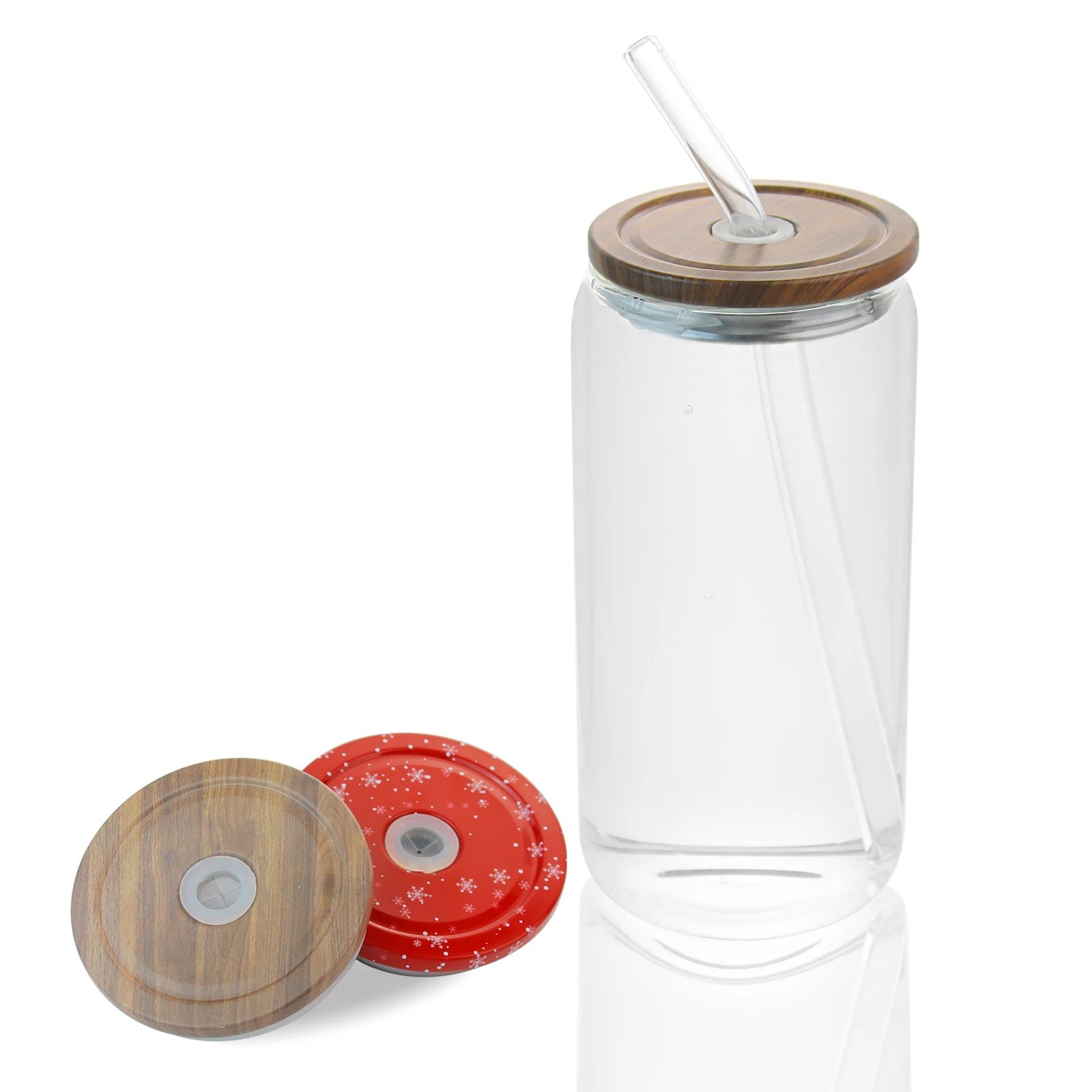 Großhandel 370ml 520ml Trinkgläser mit Deckeln