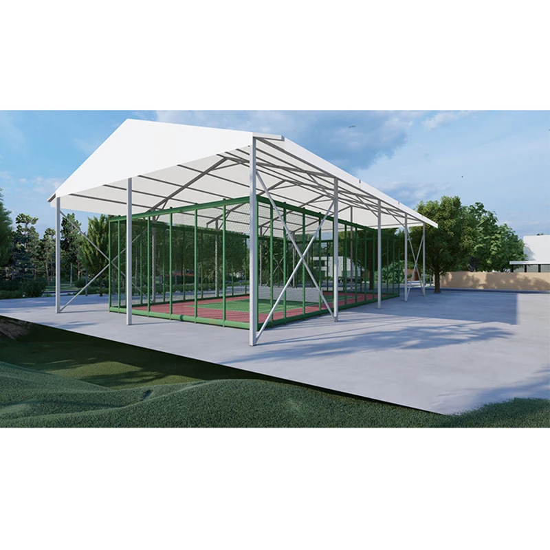 Prefabricated Steel Structures Tensile Architecture PVDF Fabric Membrane Structure for Paddle Tennis Court Roof  Football Tents