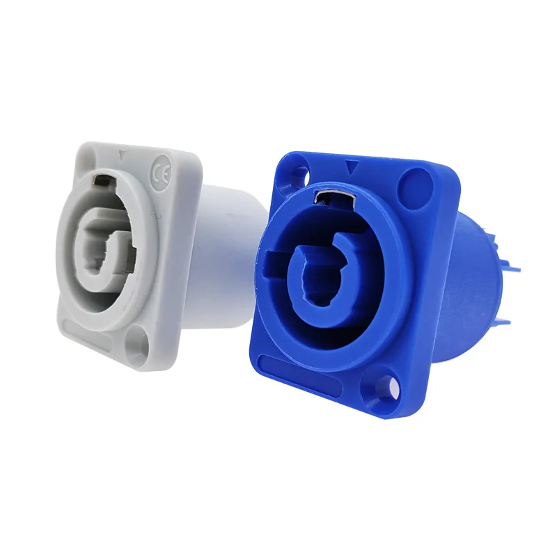 Conectores Speakon/Powercon Tagtight - Pack De 20 Piezas, Macho 3, 20A 250V AC, Color Azul Y Gris, Para Audio, Video E Iluminación