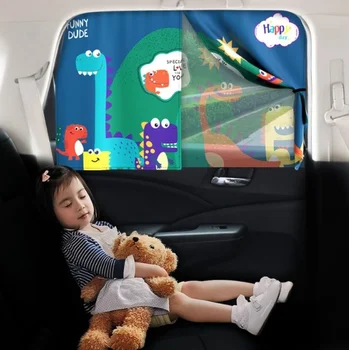 Kidsren's Summer Car Sunshade Magnetic Retractable Heat Insulation Curtain Cartoon Interior Kits for Cars for Kids' Vehicles