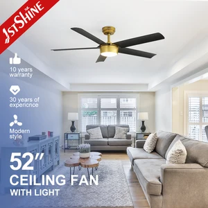 1stshine LED Ceiling Fan Factory Hot Sale 5 ABS Blades 6 Speeds Remote Control Ceiling Fan With LED Light