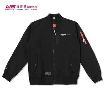 High Quality Plus size Custom design comfort crew uniform gift t-shirt Polyester Embroidery Logo MA-1 Jacket for men