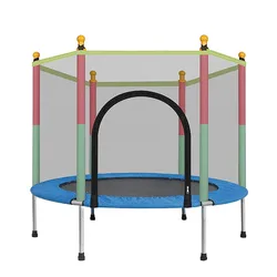 E0057 Round Kids Mini trampolines Enclosure Net Pad indoor Exercise Toys Jumping Bed Max Load 150KG PP Alloy child trampoline