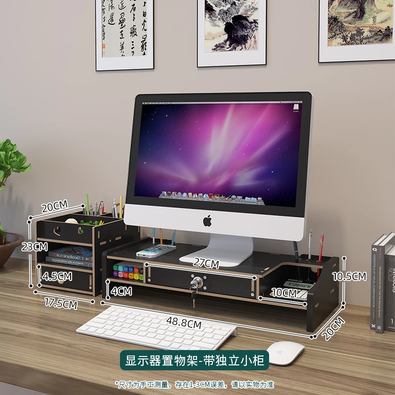 Wooden Pc Monitor Riser Lap Tray Computer Laptop Table Rack Desktop ...