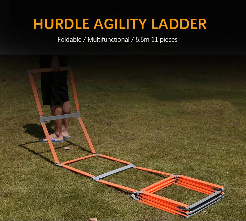 Ecofriendly 5m Foldable Agility Ladders 11 Pieces Speed Ladder Hurdles