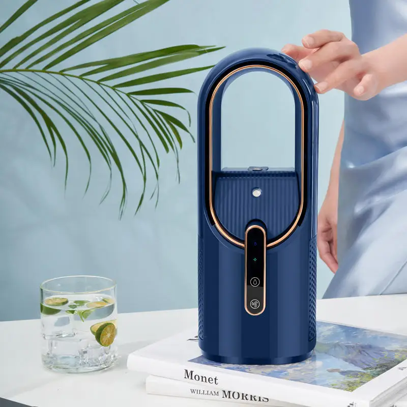 Leafless Fan Mini Air Conditioner Portable USB Rechargeable Water-cooled Air Conditioner Household Spray Humidifying Air Cooler_voghion.com