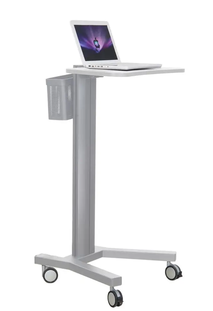All in One Height Adjustable Industrial Laboratory Medical Hospital Workstation Mobile Rolling Laptop Computer Cart Trolley