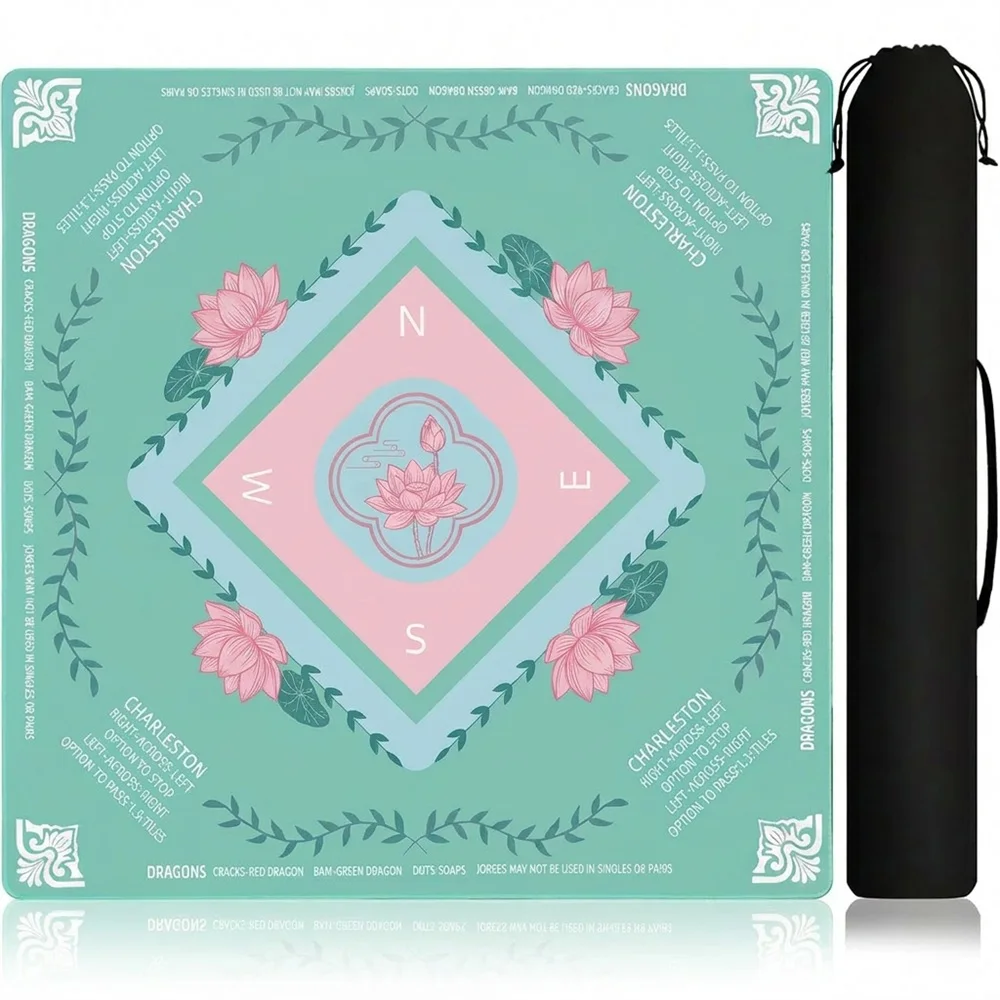 Tapis De Mahjong 80x80 Cm Antidérapant En Velours Cristal – Réducteur De Bruit, Résistant à L'Usure, Pour Poker, Cartes Et Jeux De Plateau
