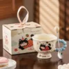 Cute kitten single cup round spoon