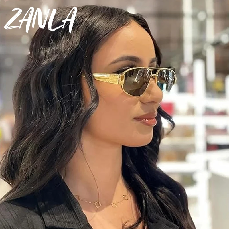 2024 Chic Metal Frame Rectangle Sunglasses - Luxury & Style display picture 2