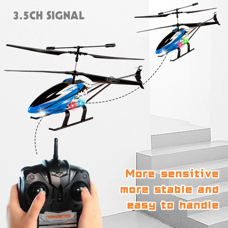 LONGXI Rc Helicopters Big Remote Control Helicopter Large Alloy Plane 3.5 CH Rc Airplanes Giant Scale Model Toys with Sensor