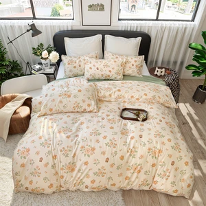 Modern Style Printed Duvet Cover Bedding Set 4-Piece King Size Fitted Sheet Pillowcase Pastoral Animal Pattern Factory Price