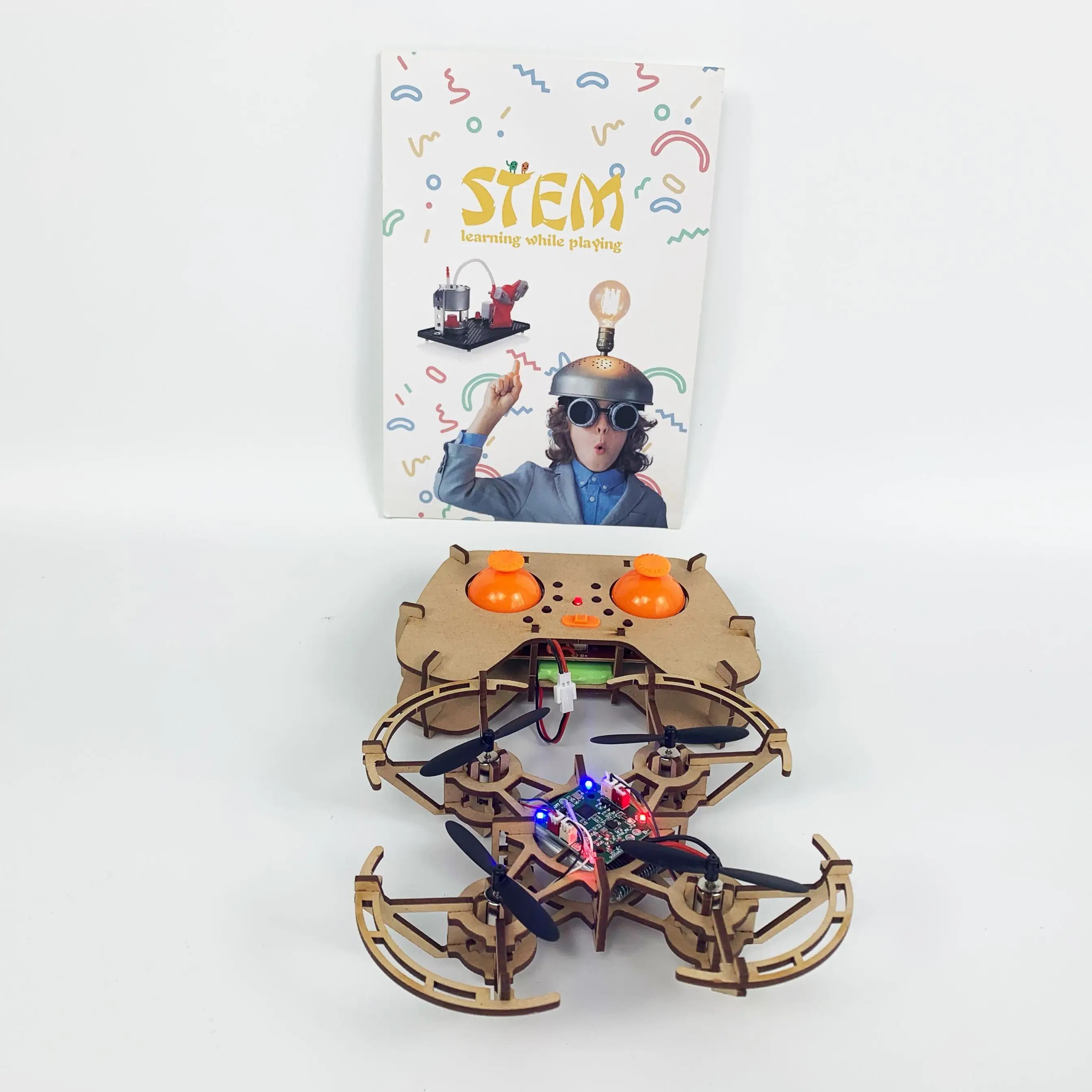 DIY деревянный Дрон Квадрокоптер сборные дроны креативная Игрушка Обучение для преподавания детей