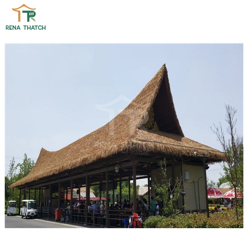 High Quality Artificial Thatch Fireproof Plastic Thatch Synthetic Thatch for Roofing in Resort and Gazebo Tile