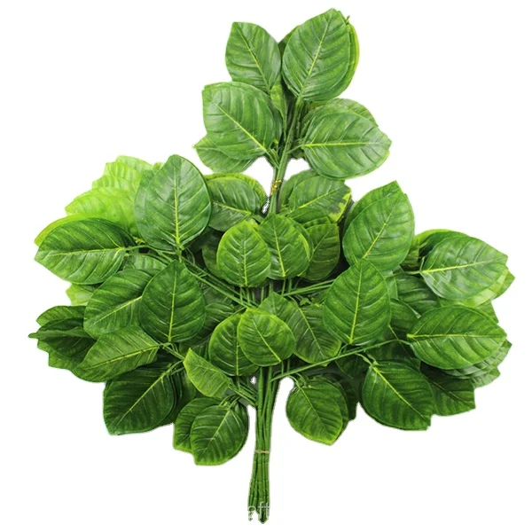Wholesale Price High Quality Artificial Mango Leaf Green Leaves Wedding Decoration Branches Decoration