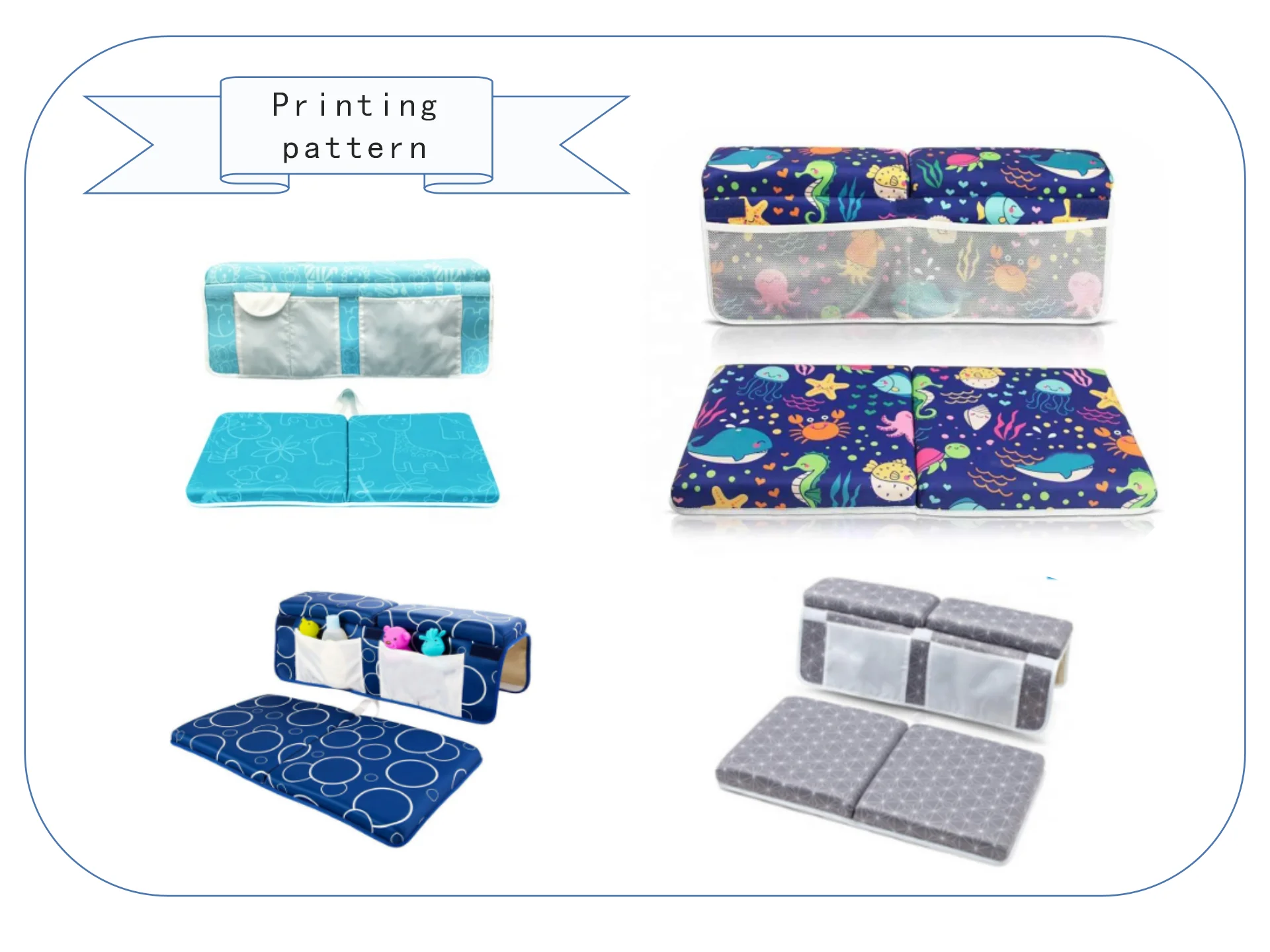 Custom Printed Bath Kneeler Mat and Elbow Rest Pad Set Anti slip Easy to fold, and Quick to dry manufacture