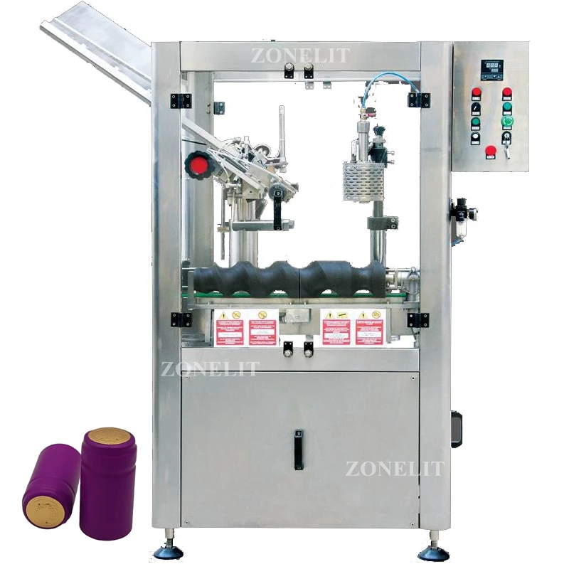 Automatic Wine Bottle PVC Capsule Capping Machine with Feeding Capsule Sealing Machine