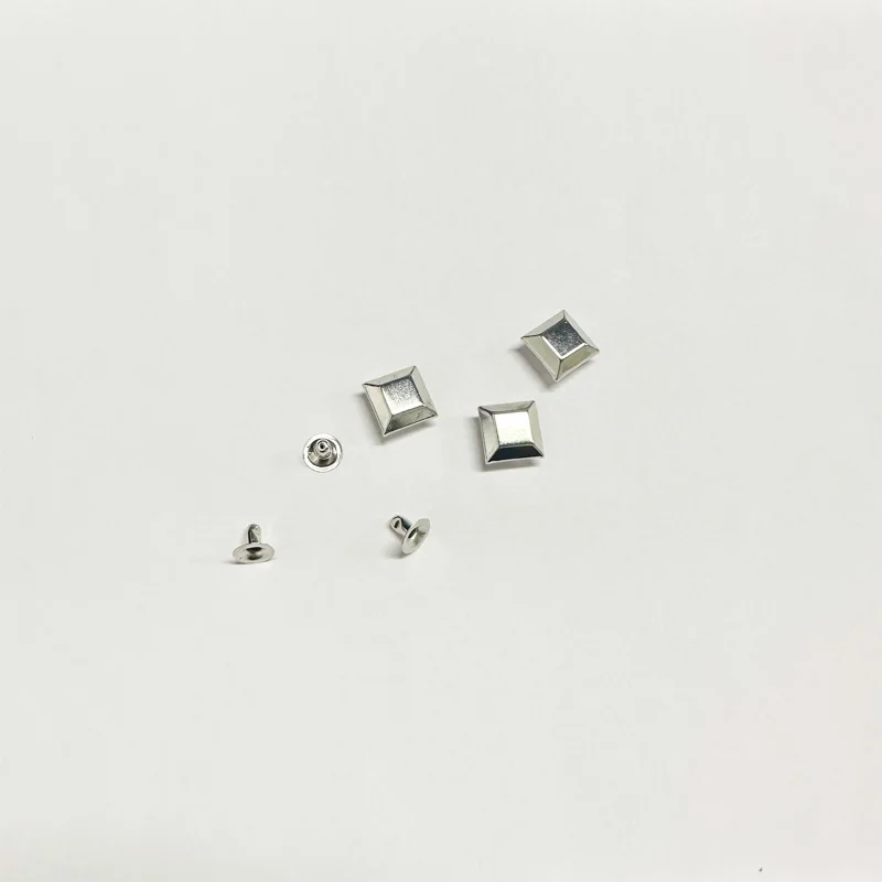 Плоский кубический квадратный колпачок латунный или Железный двойной заклепки ручные Точечные Заклепки латунные для кожаной одежды