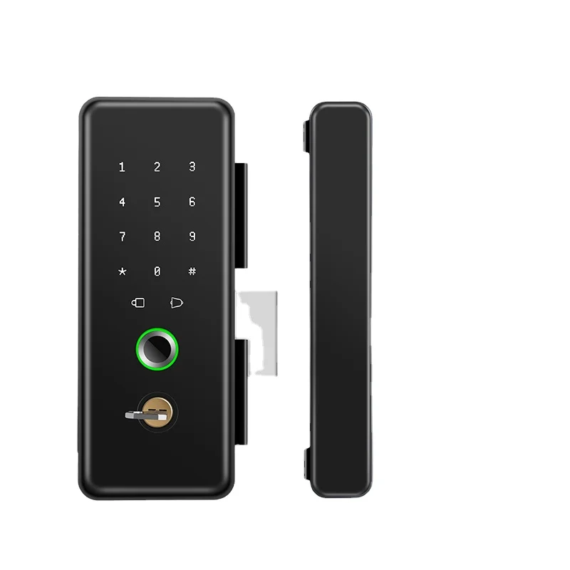 Tuya BLE Biometric Fingerprint Smart Glass Door Lock with Keys