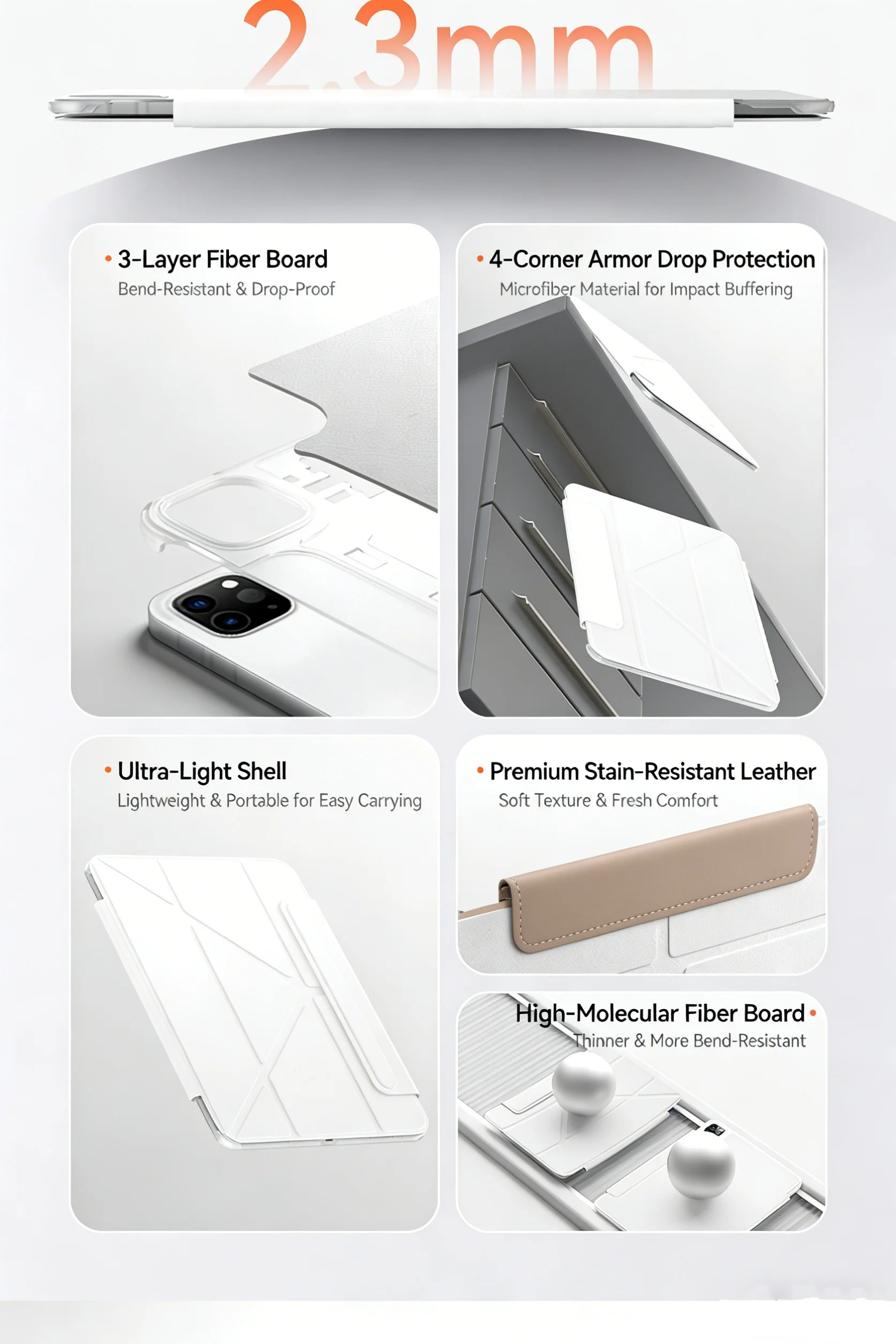 product magnetic pc leather case with ultra slim lightweight shockproof anti stain cover anti bend drop proof cover for ipad 11 a16-6