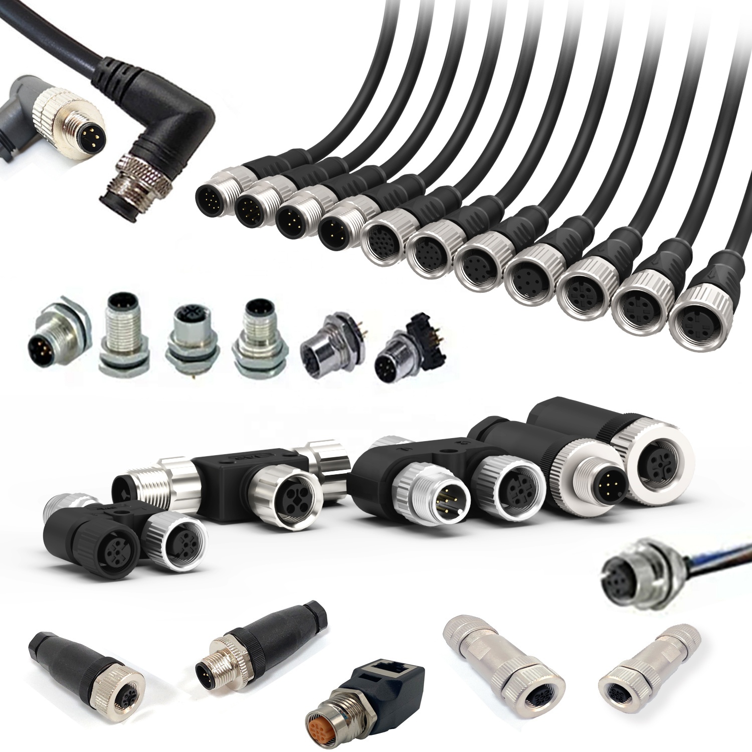 SVLEC M5 M8 M12 M16 M23 Connector Male Female 2 3 4 5 6 7 8 9 10 12 13 14 15 16 17 18 19 Pin Wire Adapters Connector