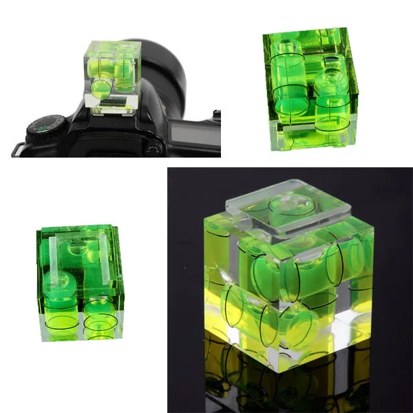 Easy Installation Camera 3D Horizontal Level Hot Shoe Fixed Bubble Spirit Level for DSLR Cameras Photography