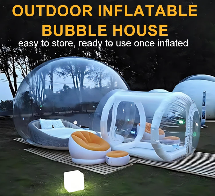 Giant Clear Inflatable Bubble Tent with 3m Diameter and 2m Tunnel for Kids Parties and Events