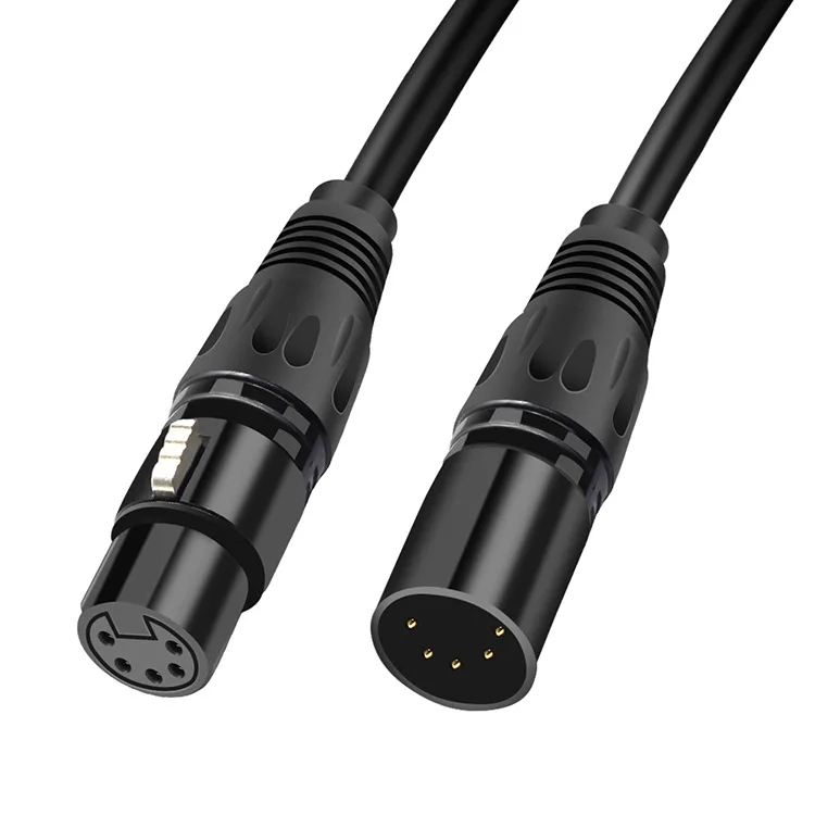 XLR 5ピン オス - 5ピン メス ギターオーディオケーブル マイクコード