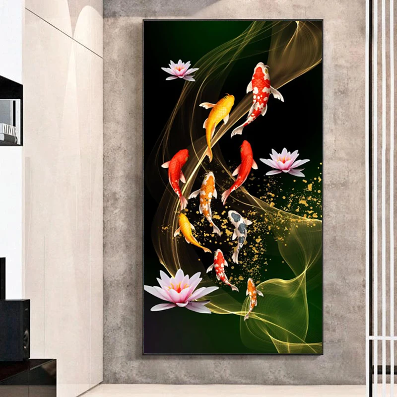 Alibaba.com: Rich Lucky Goldfish Lucky Koi Carp Canvas Painting