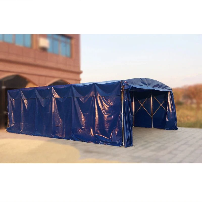 Outdoor PVC Waterproof Push Pull Folding Tents for Garage Carport Warehouse Car Wash Movable Parking Tent
