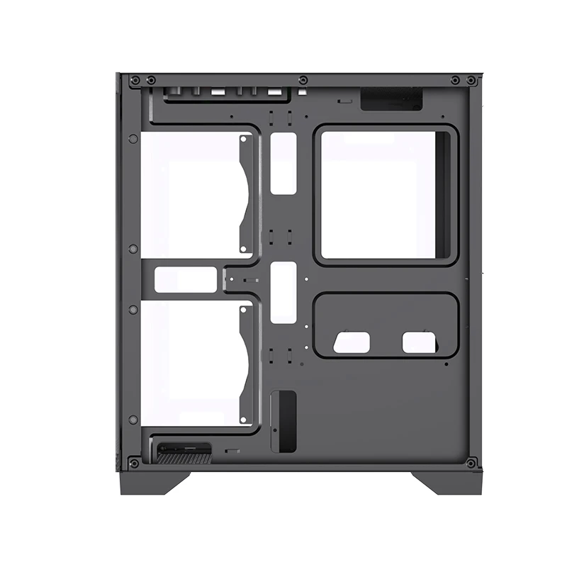 Lovingcool Gaming Pcs Mid Tower Computer Case M-ATX / Mini-ITX PC Cabinet Customized Tempered Glass Black PC Case with RGB Fan