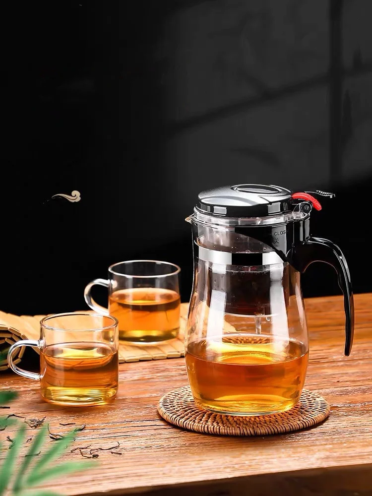 Home Office Camping Picnic Glass Tea Kettle Glass Tea Pot with Infuser and Lid for Blooming & Loose Leaf