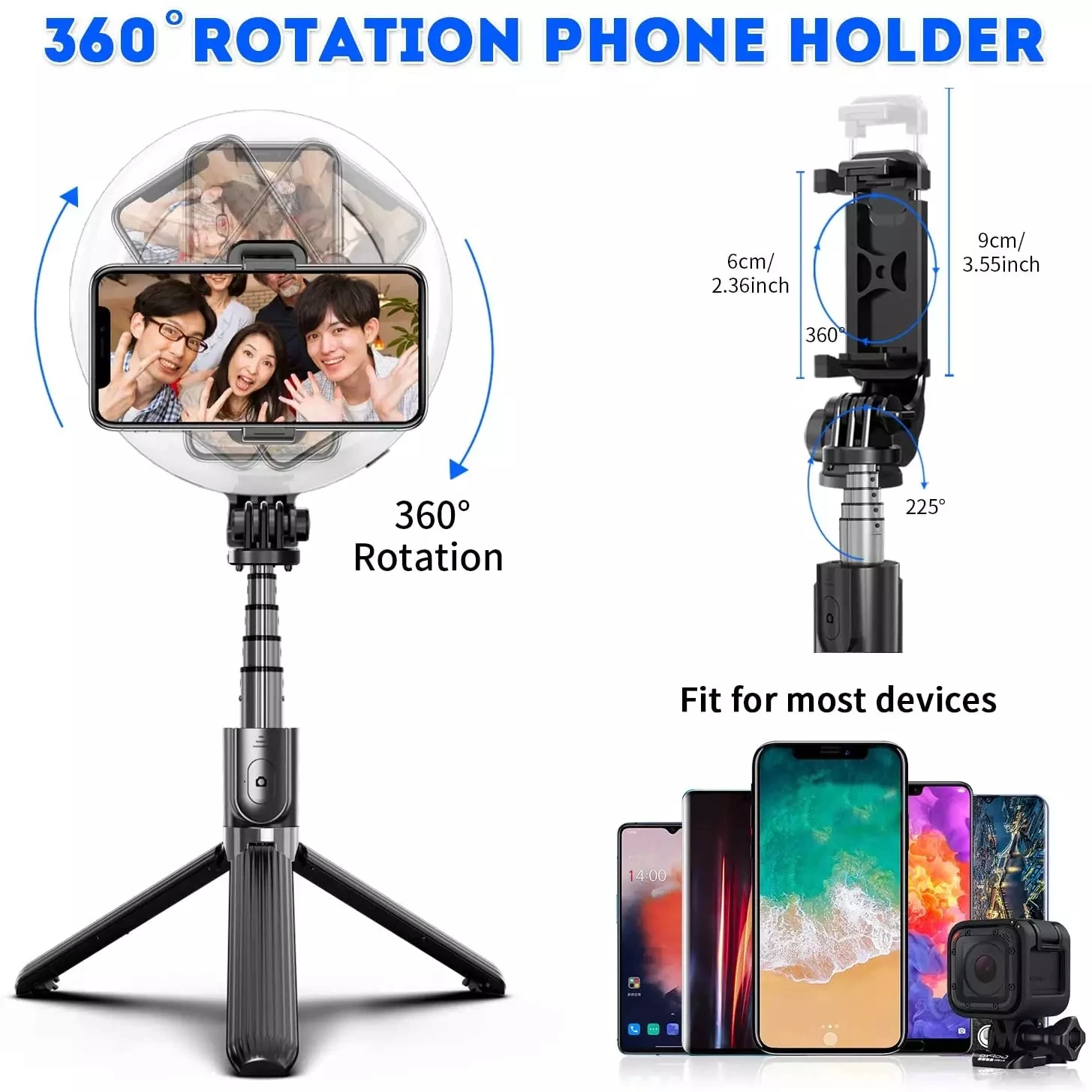 L07 Selfie Stick Tripod with Ring Light in Solution