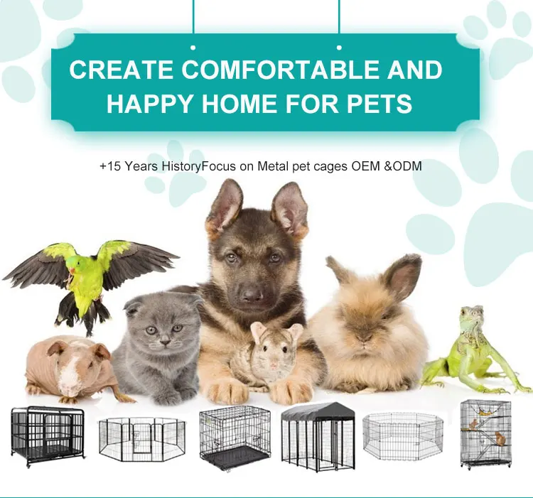 Heavy duty metal dog fence doghouse outdoor play pen for dogs