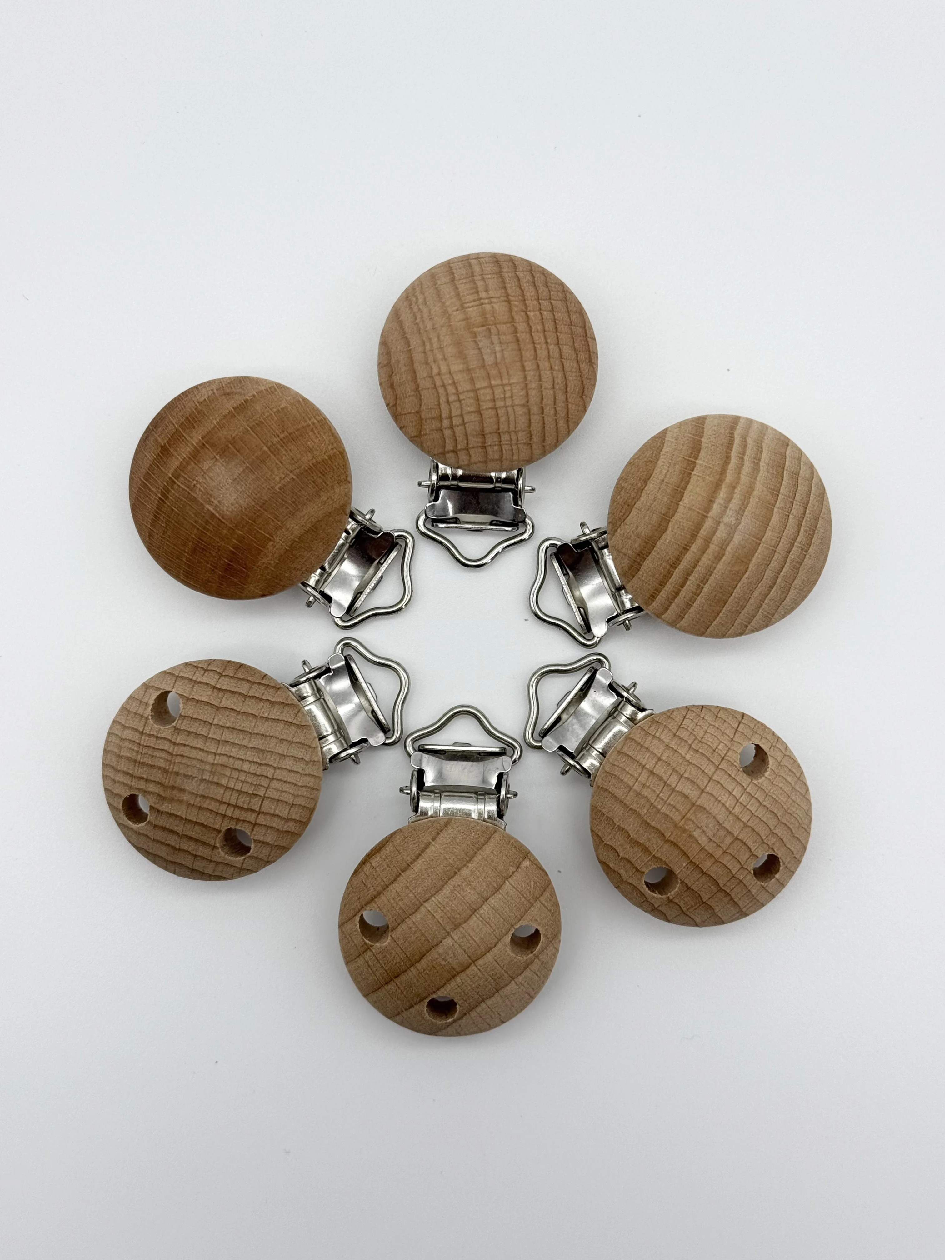Wholesale Customized 25-80mm Beech Wooden Organic Teething Rings