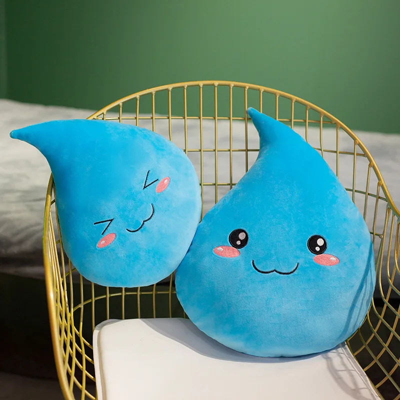 Water Drop Plush Stuffed Animal Toys Soft Water Drop Toy Pillow Water