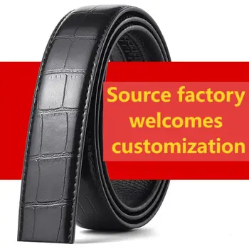 Customizable Buckle Men's Belt Automatic Headless Strap PU Bamboo Joint Pattern Buckleless Business Belt Belt