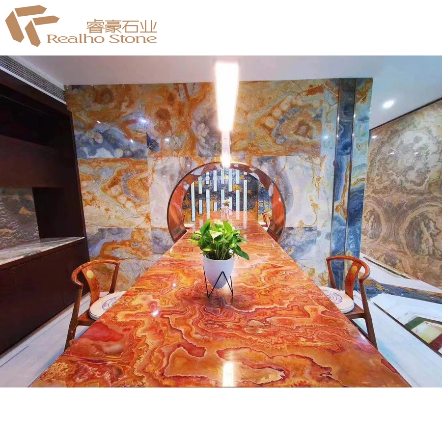 Factory Price Backlit Red Onyx Marble Stone Slab