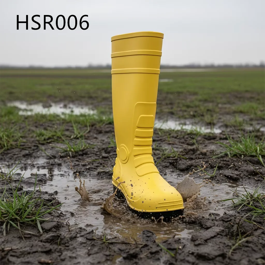 LXG,Slushy Streets Steel Toe&midsole Insert Safety Mud Boots Farm Planting SRA Standard Fluorescent Yellow Gumboots HSR006