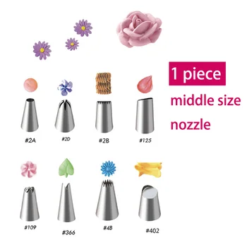 Wholesale cupcake baking pastry middle seamless stainless steel cake decorating nozzles icing piping tip