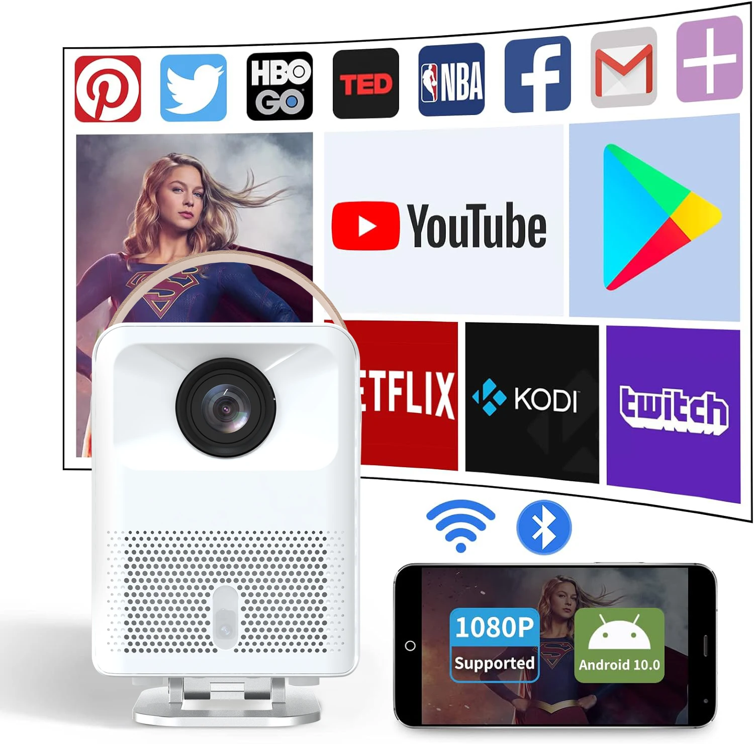 【美品】 V3プロジェクター　Android8.1システム　小型　ポータブル 895ABB4C-ED82-11E8-9BDB-