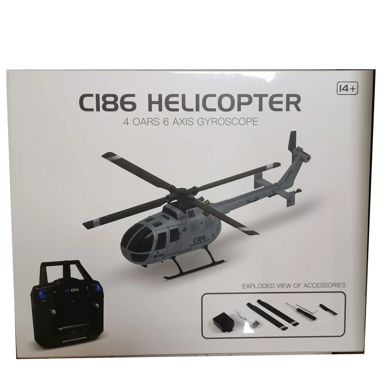 GoolRC C189 4CH RC Aircraft, 1:28 2.4GHz MD500 With 6-Axis Gyro, Dual Brushless Motors, One Key Take Off/Landing, Single-Rotor Helicopter For Adults (Black