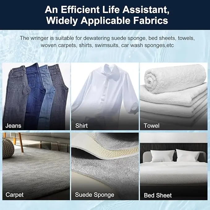 Source Factory Clothing Wringer Heavy Duty Off Grid Perfect Wringer Washer for Chamois Cloth Tile Sponge etc Laundry Wringer