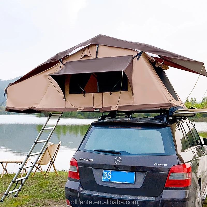 3-5 Person Waterproof >3000 mm Rooftop Tent with 420D Oxford Fabric for Camping Car