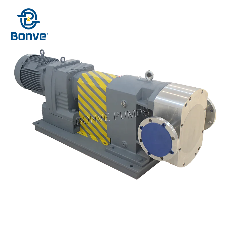 Ningbo Bonve SS316L Positive Displacement Rotary Lobe Pump for Butter Peanut Cheese Paste High Viscosity Medium Tranferred